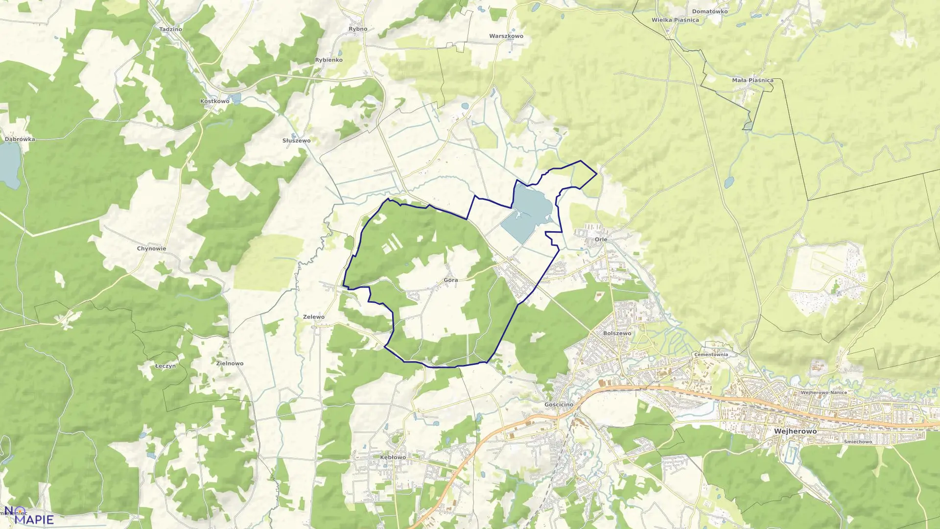 Mapa obrębu Góra w gminie Wejherowo